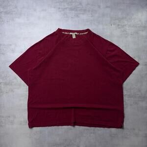 Y2 Burgundy Burberry London England Logo Nova Check T-Shirt